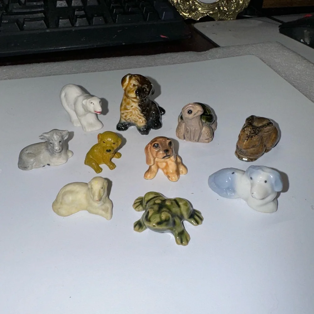 Lot of Miniature Figurines Frog Dog Turtle Polar Bear Animals Lamb Goat & Rabbit - Picture 1 of 16